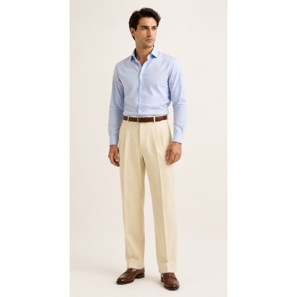 Polo Ralph Lauren Cream Wool Pants Olympic 2012 USA Team Unhemmed Pleats 36R NWT